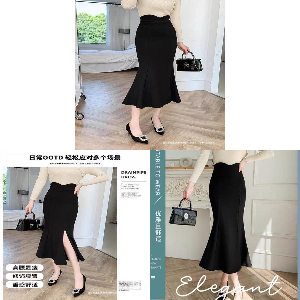 Womens Vintage High Waist Long A Line Skirt With Slit For Office And Casual Wear
