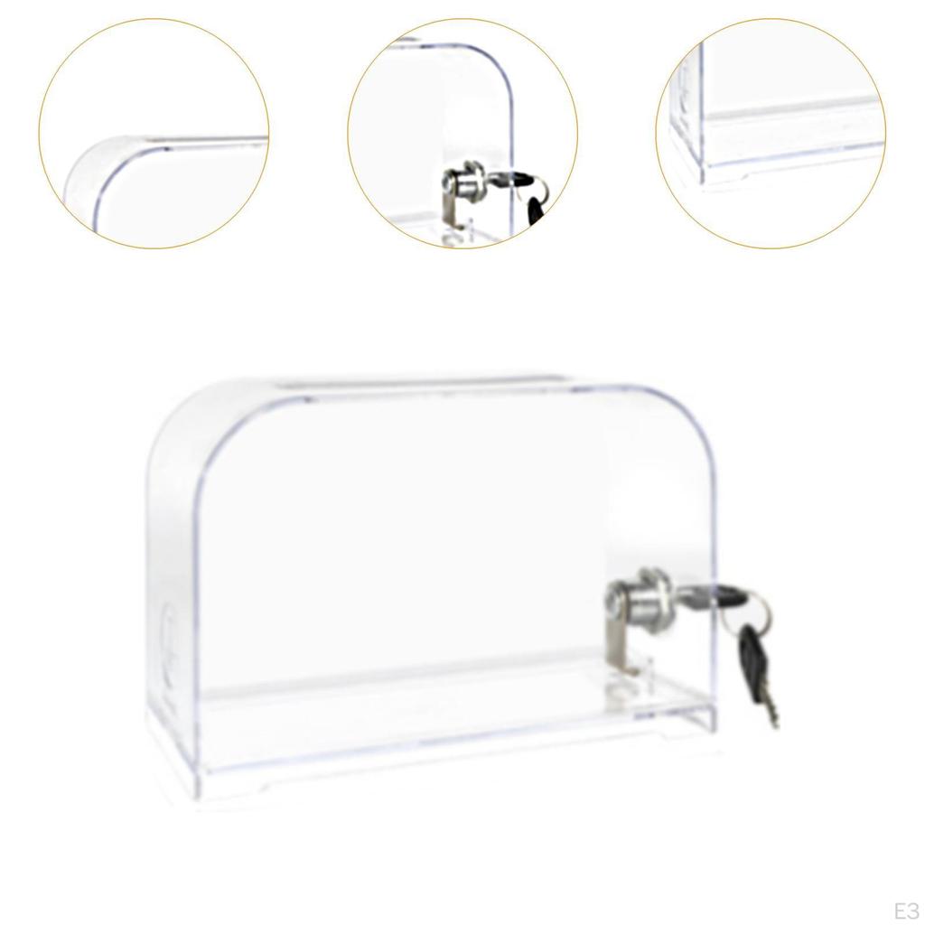 Acrylic Business Card Holder Storage Jar Clear Money Box Raffle Ticket for