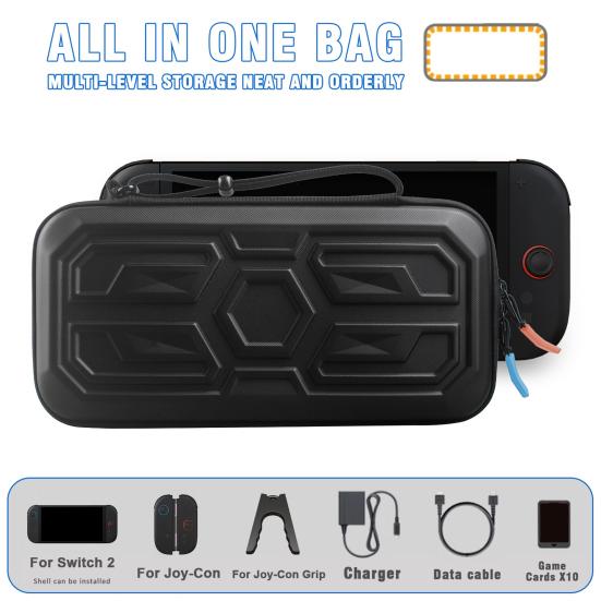 Game Console Storage Bag Protective Cover with 10 Card Slots Zipper Closure