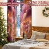 2pcs, 2D FLAT PRINTING Curtains (Without Rod) Mushroom Haven Christmas holiday curtains Versatile Polyester Curtains All Seasons