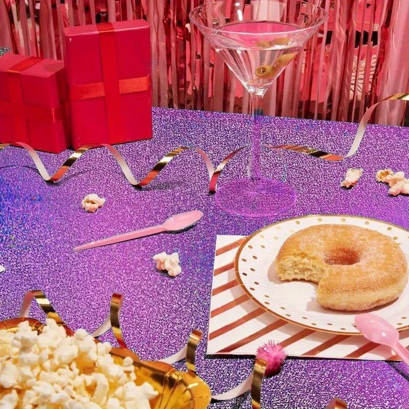1/2/3PCS Laser Tablecloth Disposable Glitter Aluminum Foil Rectangular Tablecloth Wedding Birthday Party Christmas Decoration
