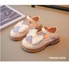 Girls' 2025 Spring/Summer Leather Bow Princess Shoes - Breathable Mesh Fashion Sneakers