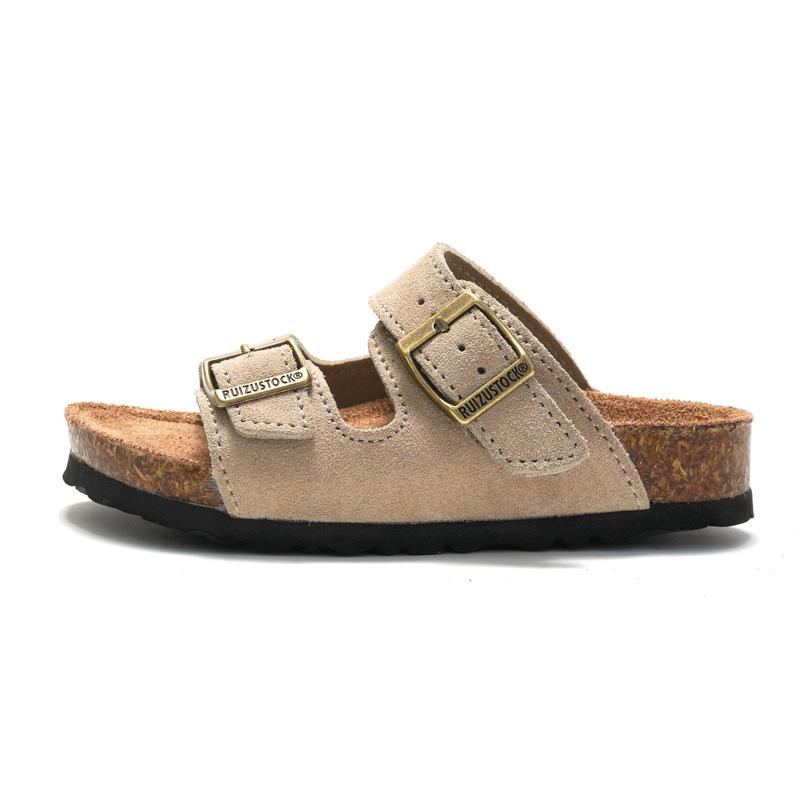 Frühlings-Neuheiten Kinder Frosted Kork Hausschuhe Jungen Strandschuhe Mädchen Studenten Sandalen Atmungsaktiv KWN
