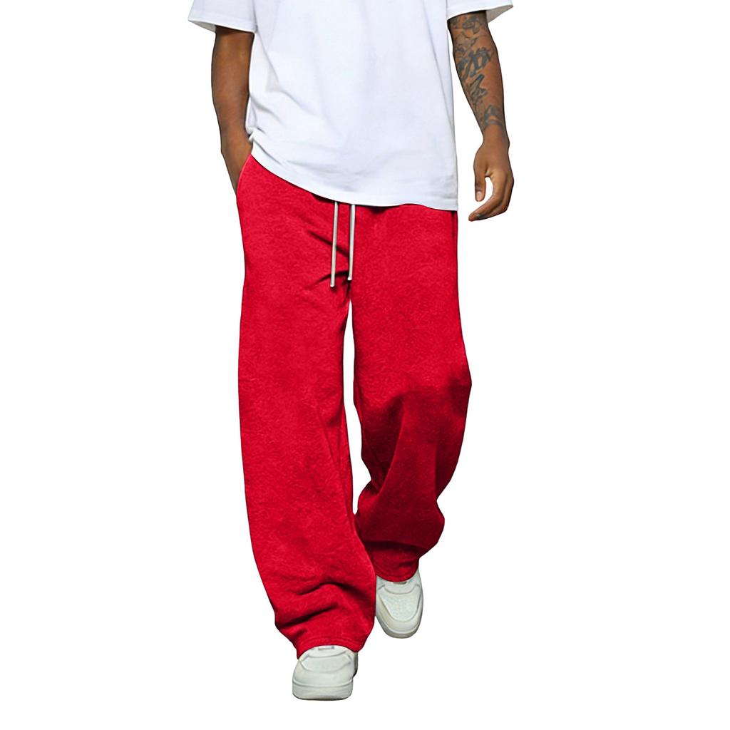 Men's Color Loose Wide Leg Sweatpants Men's Casual Fashion Sweatpants