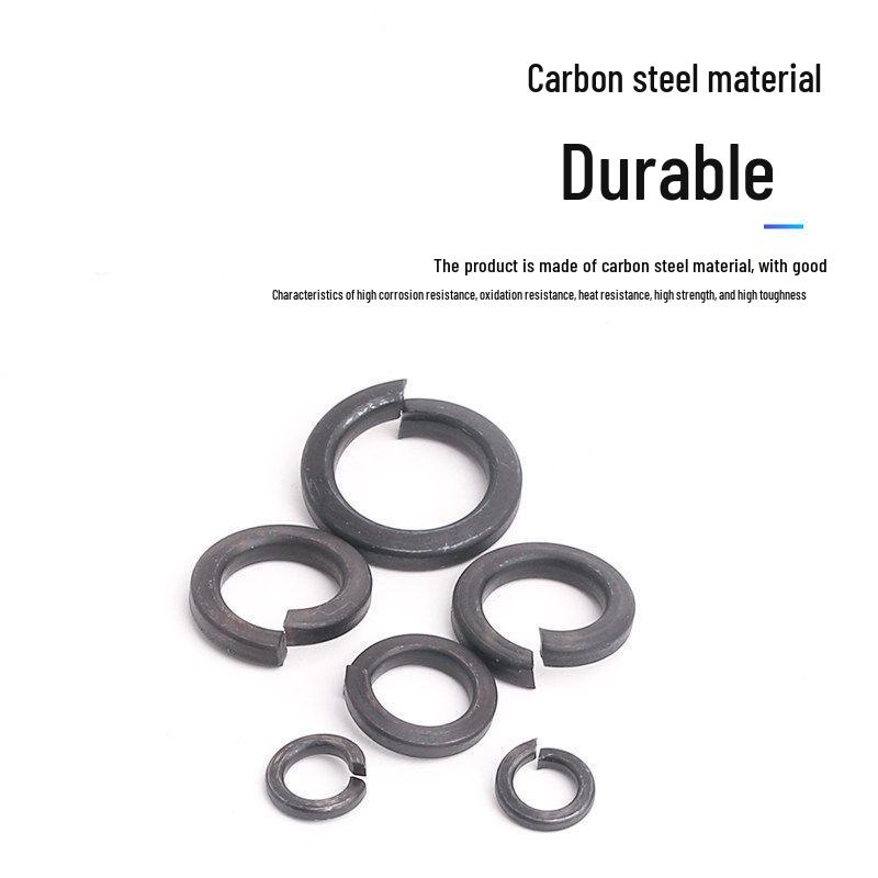 8.8 High-Strength Blackened Spring Washer, GB93-76, 65 Manganese, Sizes M3-M30