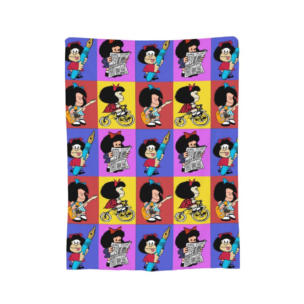 Mafaldas  Collage Flannel Blanket Cute Kawaii Fashion Throw Blanket for Bed Sofa Couch 150*125cm Bedspreads,