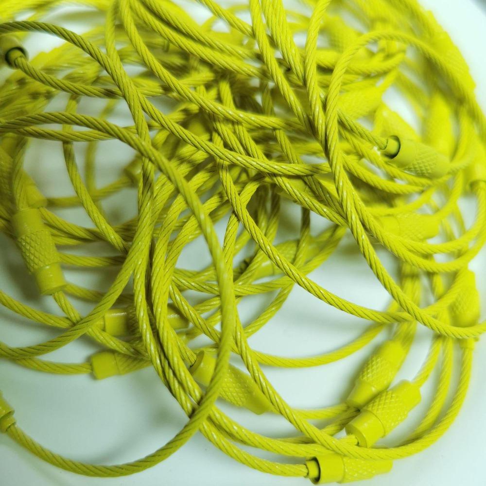 20PCS color paint wire rope 25 colors manufacturer wholesale key ring chain DIY tag cartoon key lanyard accessories