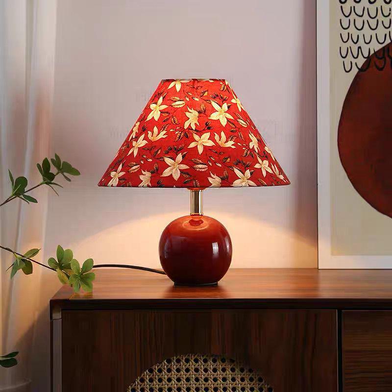 

Высококлассная ретро керамическая настольная лампа с дистанционным управлением и эстетикой эпохи Сун – Идеально подходит для декора спальни и свадьбы Button Switch + Warm LED Bulb