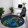 1 Stück Teppich mit Tigerdruck für das Büro, rutschfest, runder Teppich, weich und bequem, Teppich für das Büro, leichte runde Bodenmatte