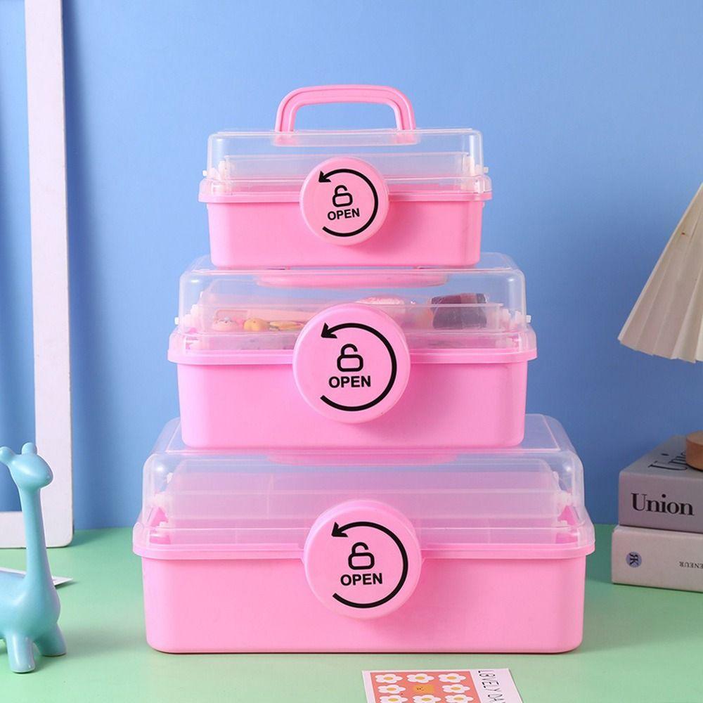 Faltbare Aufbewahrungsbox Dreischichtige Schmuckschatulle Multifunktionale Spielzeugbox