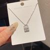 18K Gold Titanium Rhombus Clavicle Chain Necklace - Women’s Trendy Geometric Choker Pendant