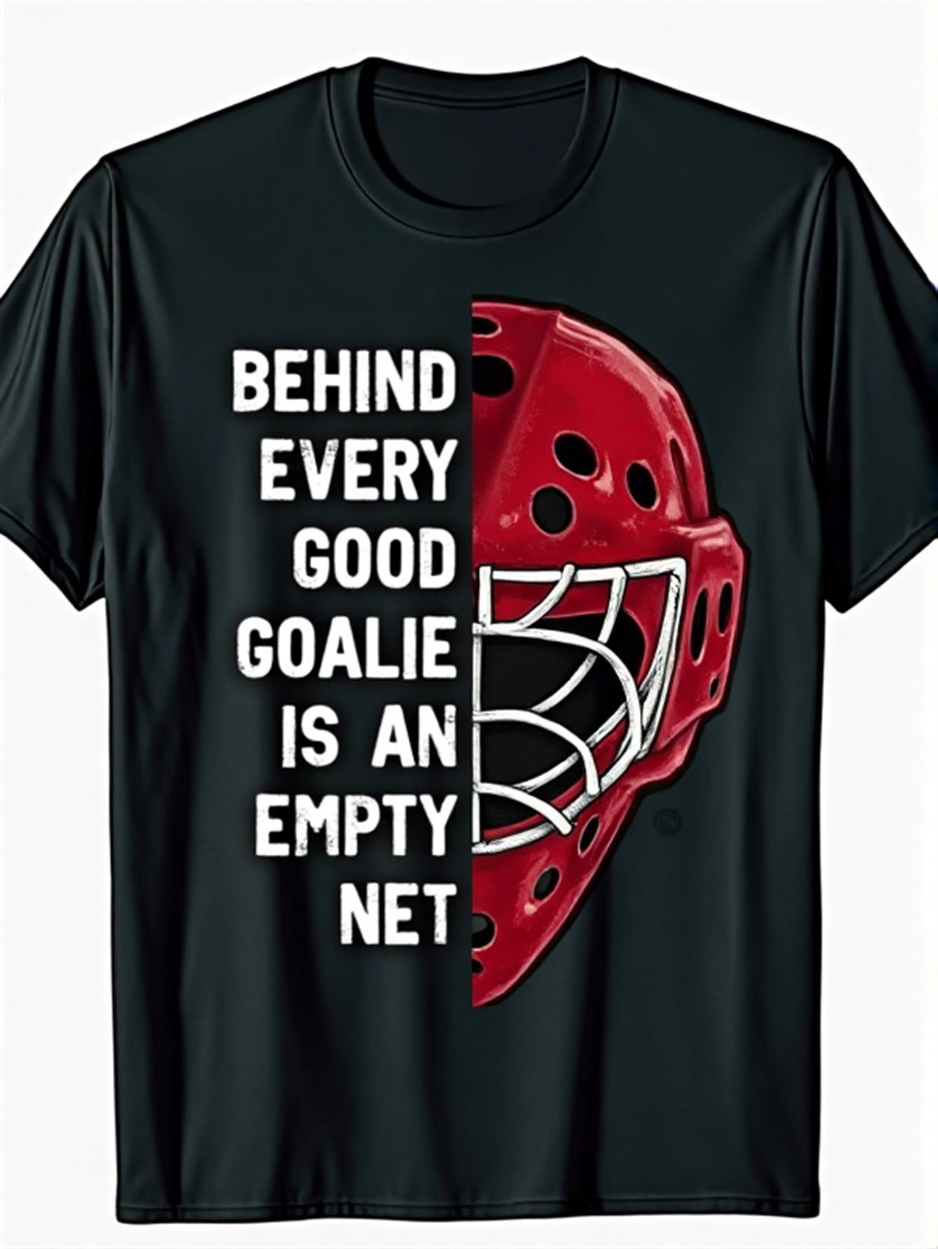 

Men s Fun Ice Hockey Goalkeeper T-shirt - Behind Every Excellent Goalkeeper Is An Open Door Slogan Casual Sports Shirt - Me... S разноцветный