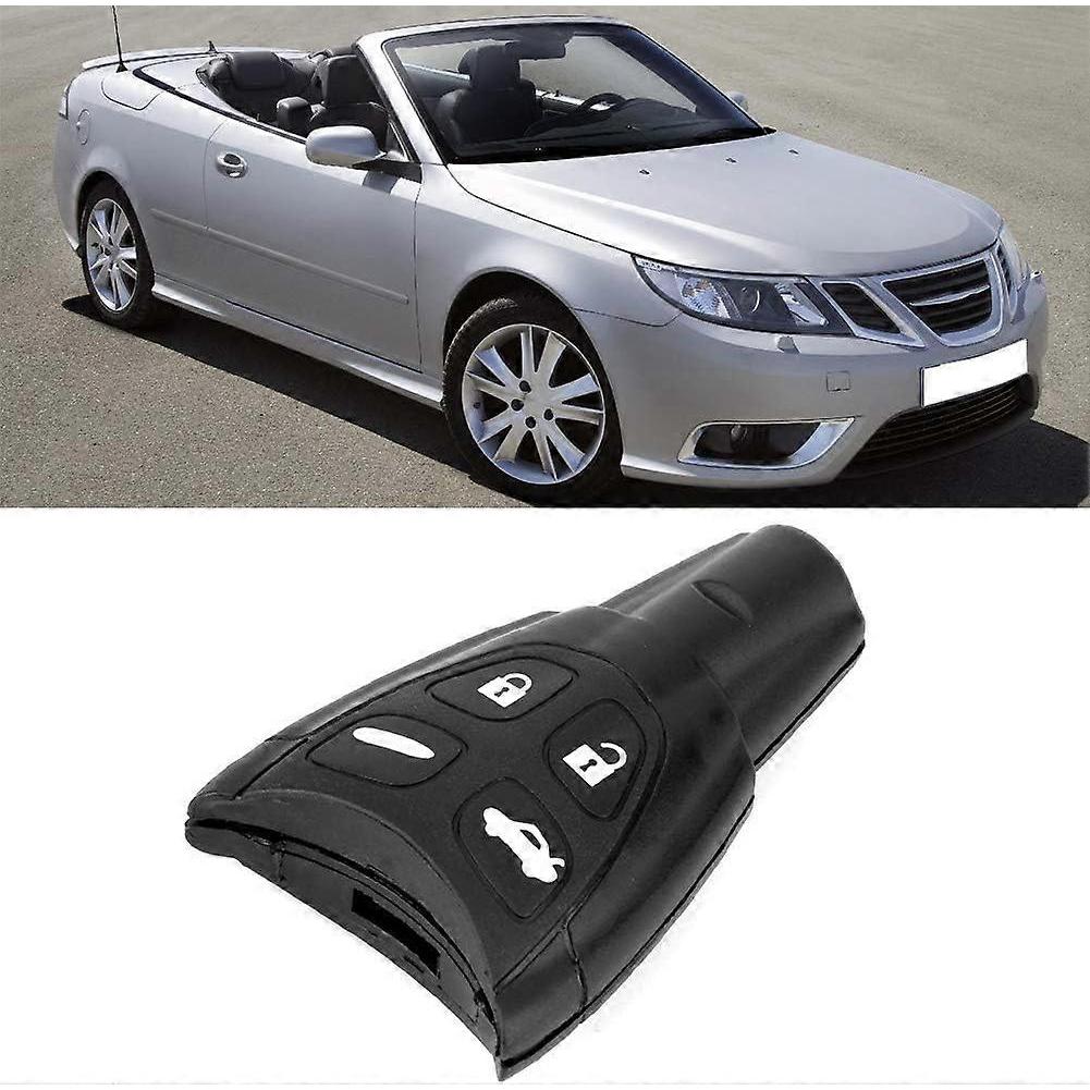 Car Key Case, Black 4 Buttons Remote Key Fob Cover Car Key Shell Protector Replacement for Saab 93 95