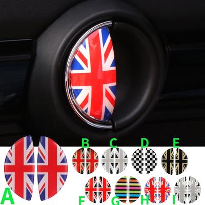 2pcs 3D Crystal Epoxy Car Interior Pull Handle Sticker For B+W MINI Countryman Car Styling
