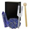 Crystal Tuner, 4096Hz, Tuning Fork, Natural Quartz Crystal, Purification, 5-Piece Set, Relaxation, Japanese Instruction Manual Included, Blue Gold, WH