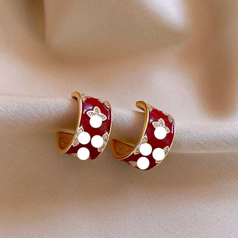 Silver Needle Multi-layer Letter Twill Zircon Pearl Earrings Medieval Vintage Light Luxury Stud Earrings Versatile Earrings