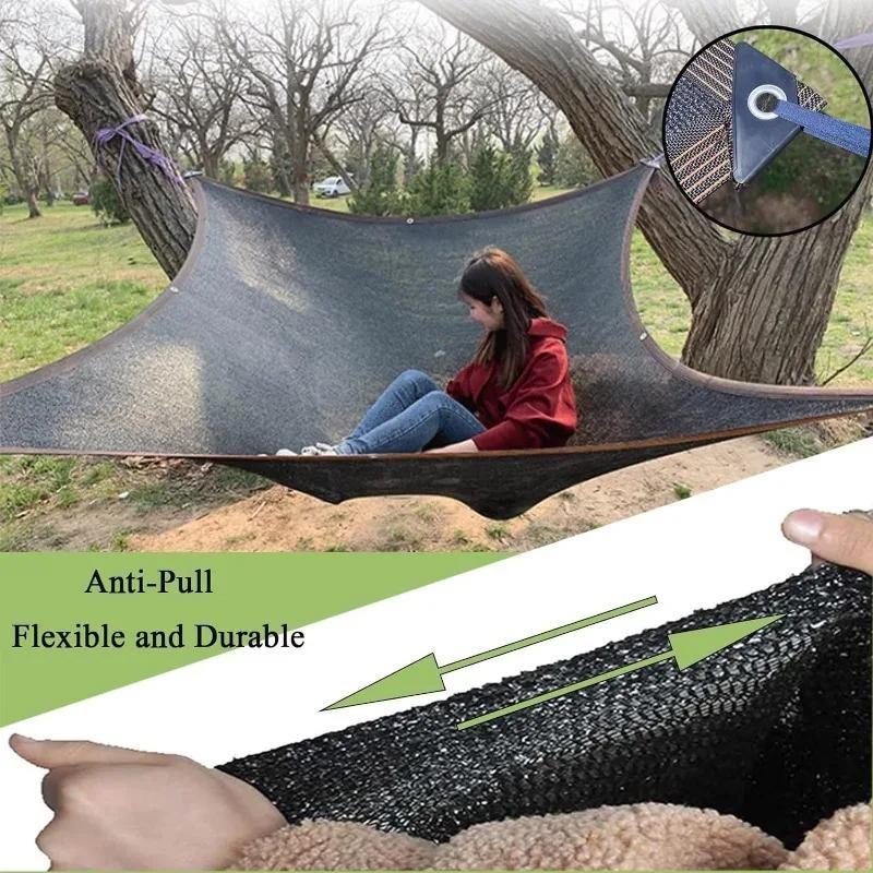 Schwarzes Schattentuch, Sonnenschutznetz, verklebter Rand mit Ösen, Sonnennetz für Pergola-Pflanzen, Gewächshausgärten, Terrassenüberdachung
