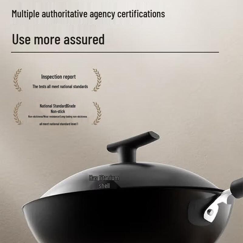 Supor 32cm Coating-Free Titanium Iron Wok