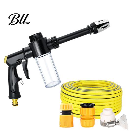 Versatile Garden Hose Nozzle with Foam Cannon, 3 Spray Modes, High-Pressure Car Wash Sprayer Nozzle, Heavy Duty Booster for Washing Outdoor