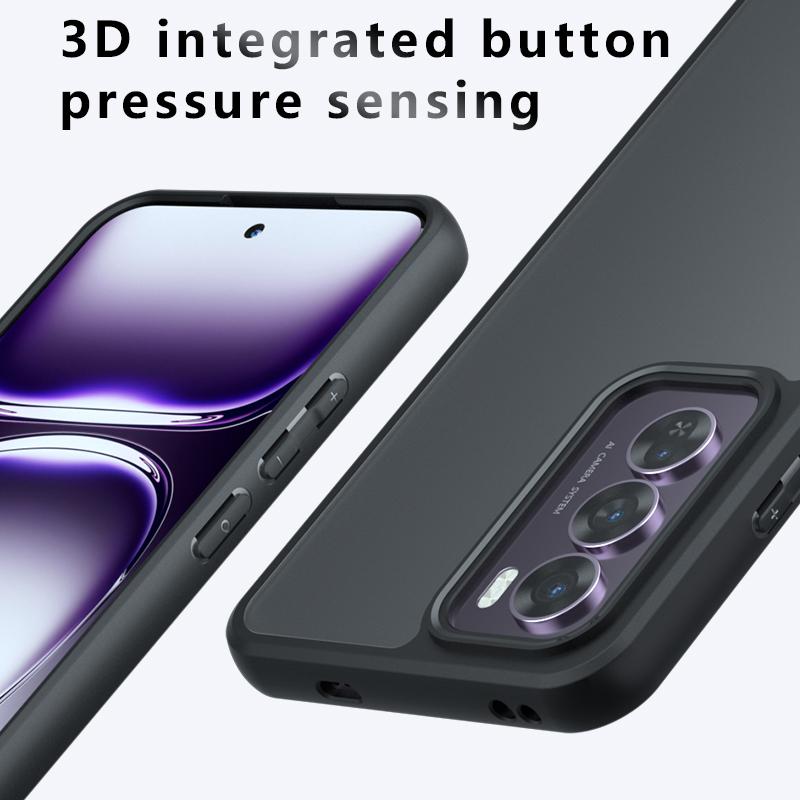 For Oppo Reno12 Pro 5G (Global) Case Matte Skin-Touch TPU+PC Phone Cover,Transparent Black