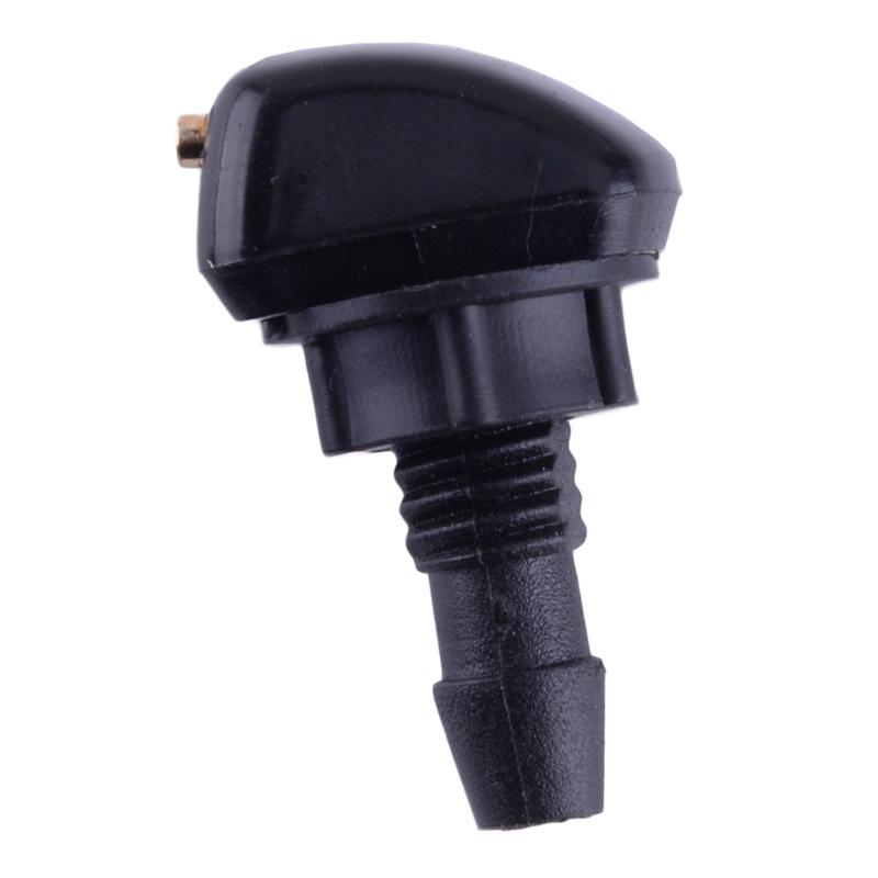 2pcs Universal Car Front Left Right Dual Holes Windshield Wiper Washer Water Spray Nozzle Jet Adjustable Black