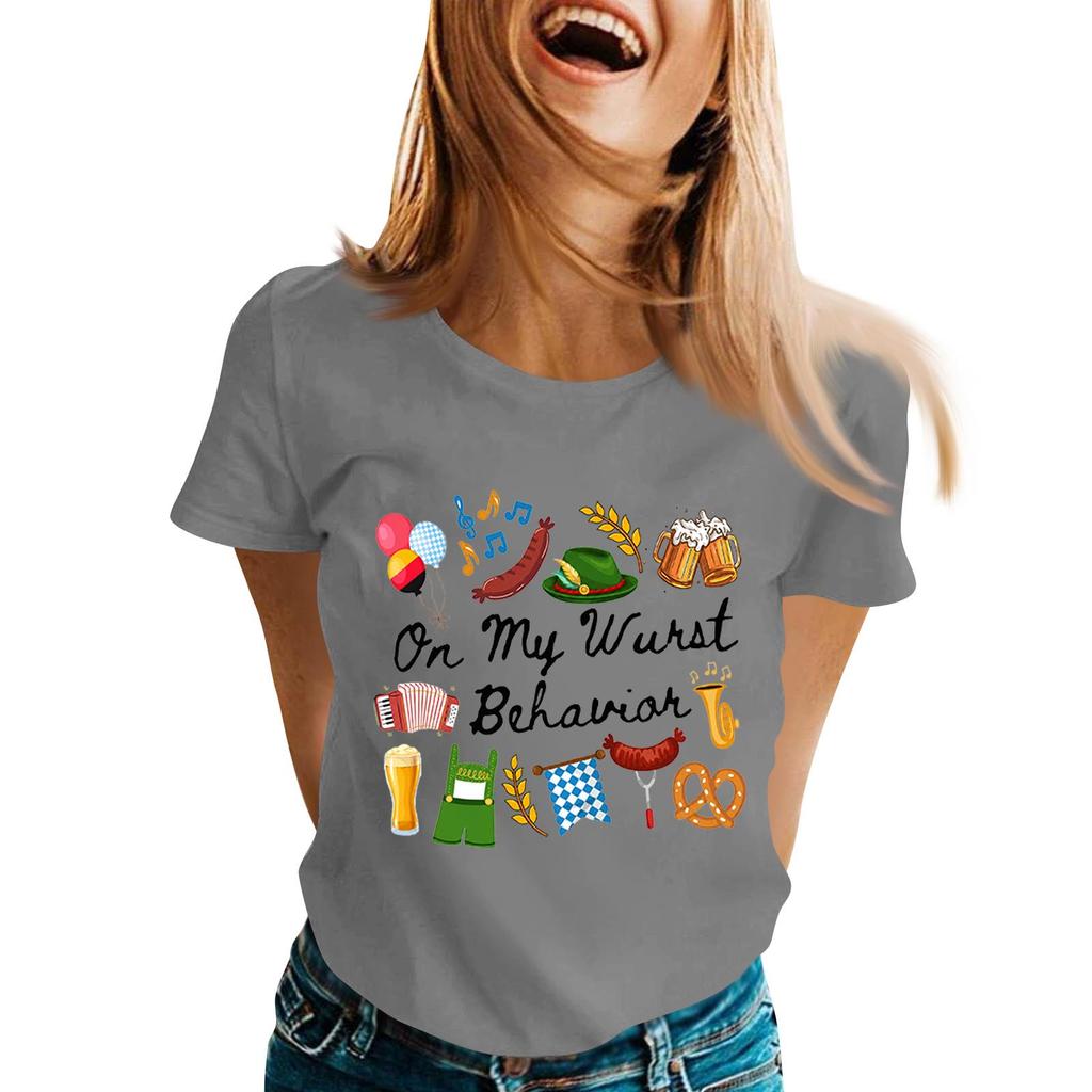 Fashion Casual Unisex Letter Print T-Shirt with Festival Graphic Design - Short Sleeve Round Neck Tee for Men and Women