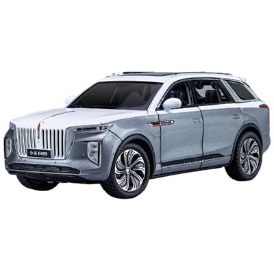 1/24 HONGQI E-HS9 SUV Alaşım Yeni Enerjili Araba Modeli Döküm Metal Oyuncak Araçlar Araba Modeli Yüksek Simülasyon Ses ve Işık Çocuk Hediyeleri
