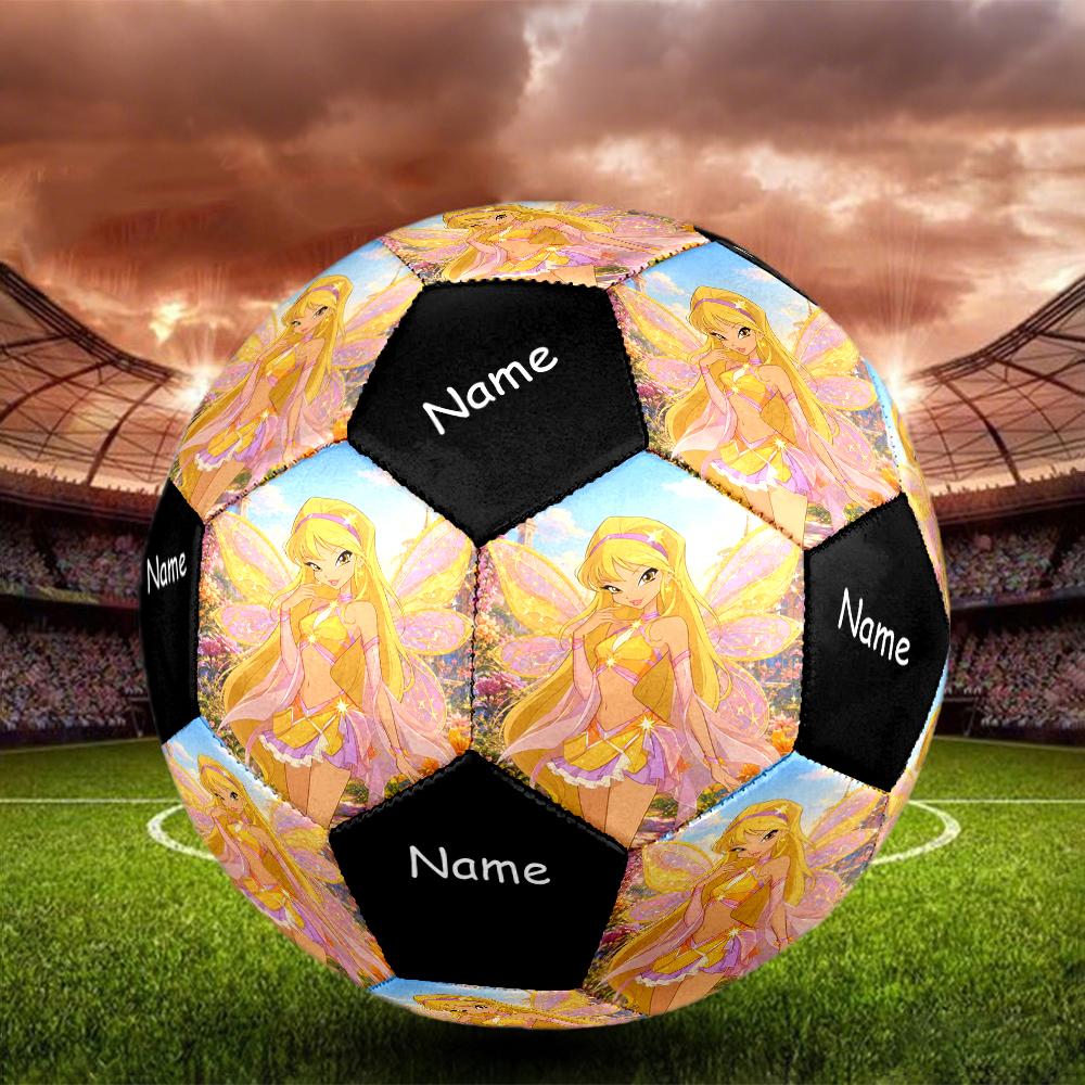 Custom Name Winx Club Theme Size 5 Soccer Ball, Suitable for Both Indoor and Outdoor Matches, a Gift Suitable for Everyone.
