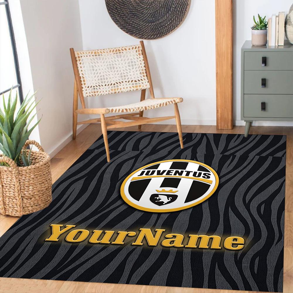 Juventus Customizable Name Floor Rug Office Rug Suitable for Bedrooms Hallway Dining Room Foyer Antislip Carpet Decorate Offices Spiritual Gift