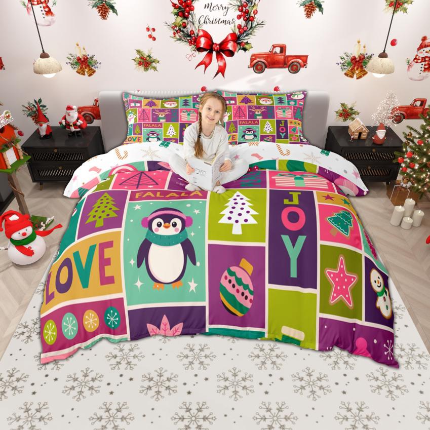 

Одеяло Homewish Kids Merry Christmas 2 шт./3 шт. Каваи Снеговик Санта-Клаус Постельное белье Счастливого Нового Года Комплект постельного белья Comforter (quilt)-EU Single(135*200cm)3pcs