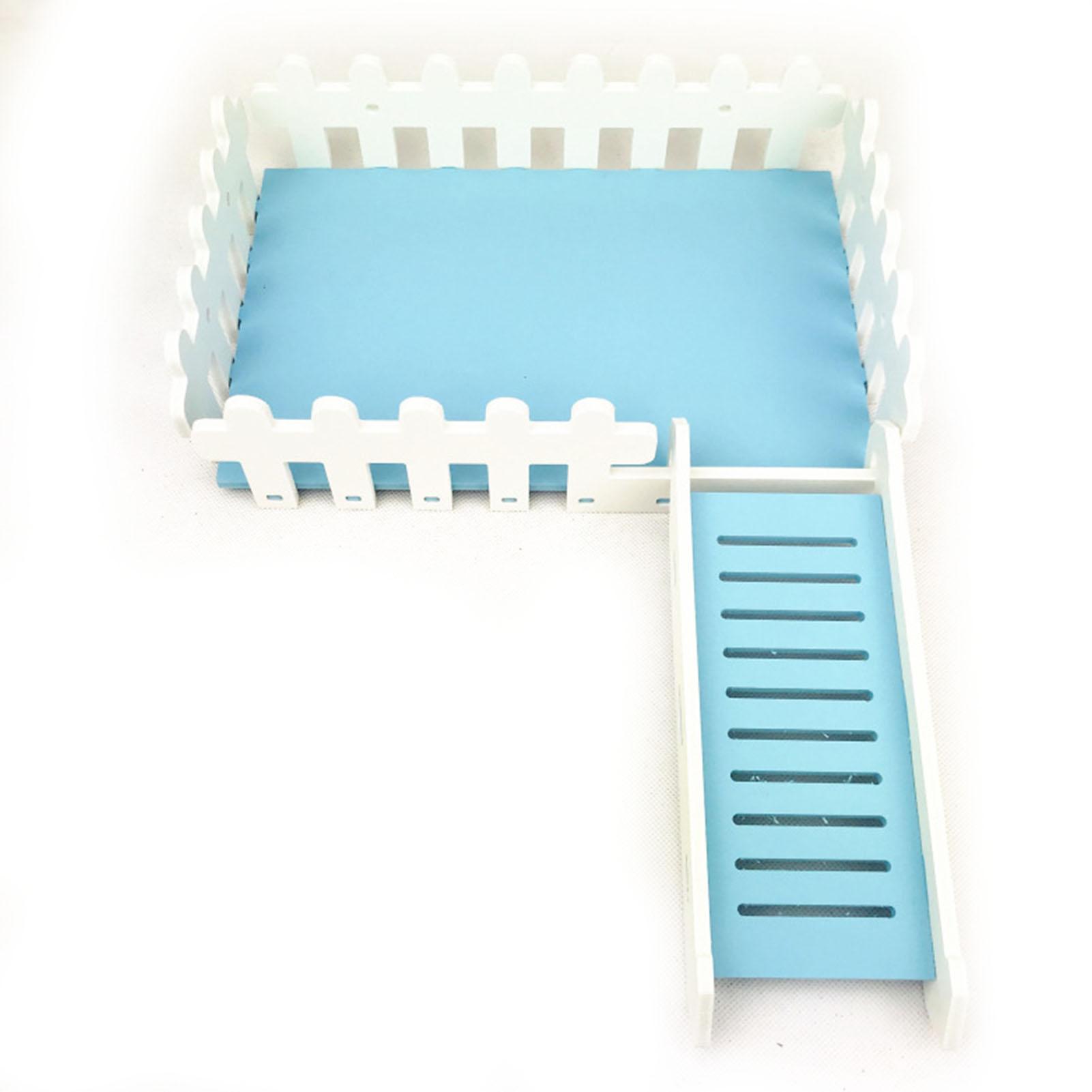 

Платформа для скольжения домика для хомяка, моющаяся, съемная, простая в установке, ПВХ, белая платформа для ограждения хомяка синий