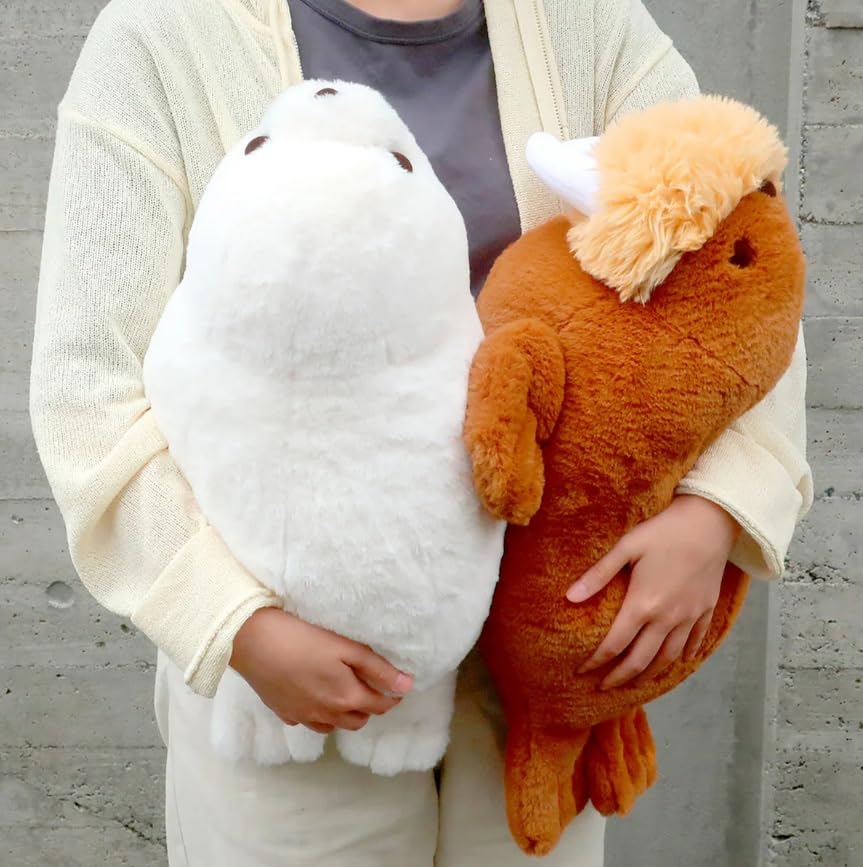 Naitou Design Underwater Stroll Mochi Huggable Cushion Walrus Plush Toy, Approx. 55cm in Length, Ages 6 and Up