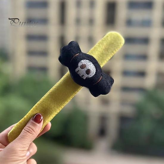 Funny Party Decoration Props Halloween Stuffed Slap Bracelet, Plush Pumpkin Ghost Bat Skull Cat Cute Wrist Toys Band for Boys Girls Favors Soft Wraps