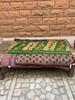 Green Floral Kantha Quilt: Vintage Indian Patchwork Throw