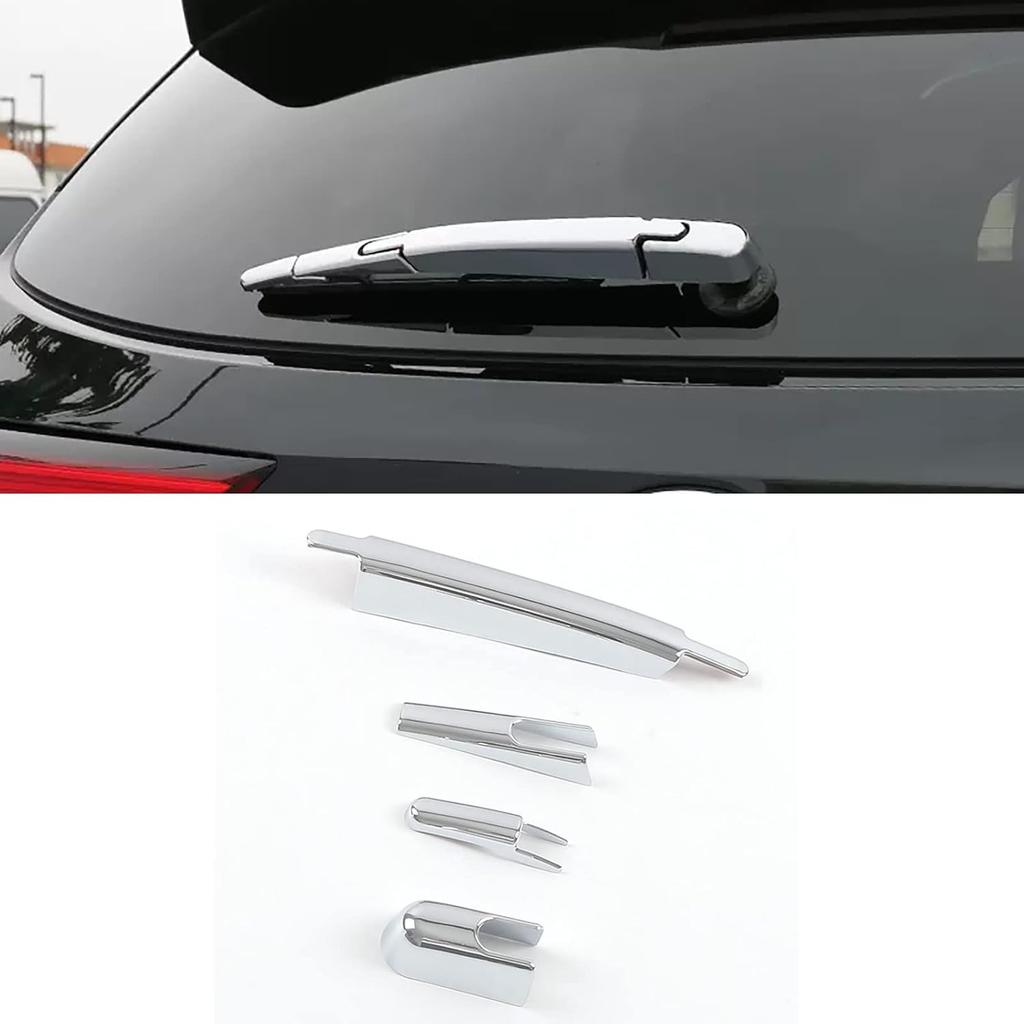 Car Accessories Fit for Toyota Highlander 2020 2021 2022 2023 2024 2025 Rear Window Wiper Cover Trim (Glossy Chrome Style) ABS 4PCS