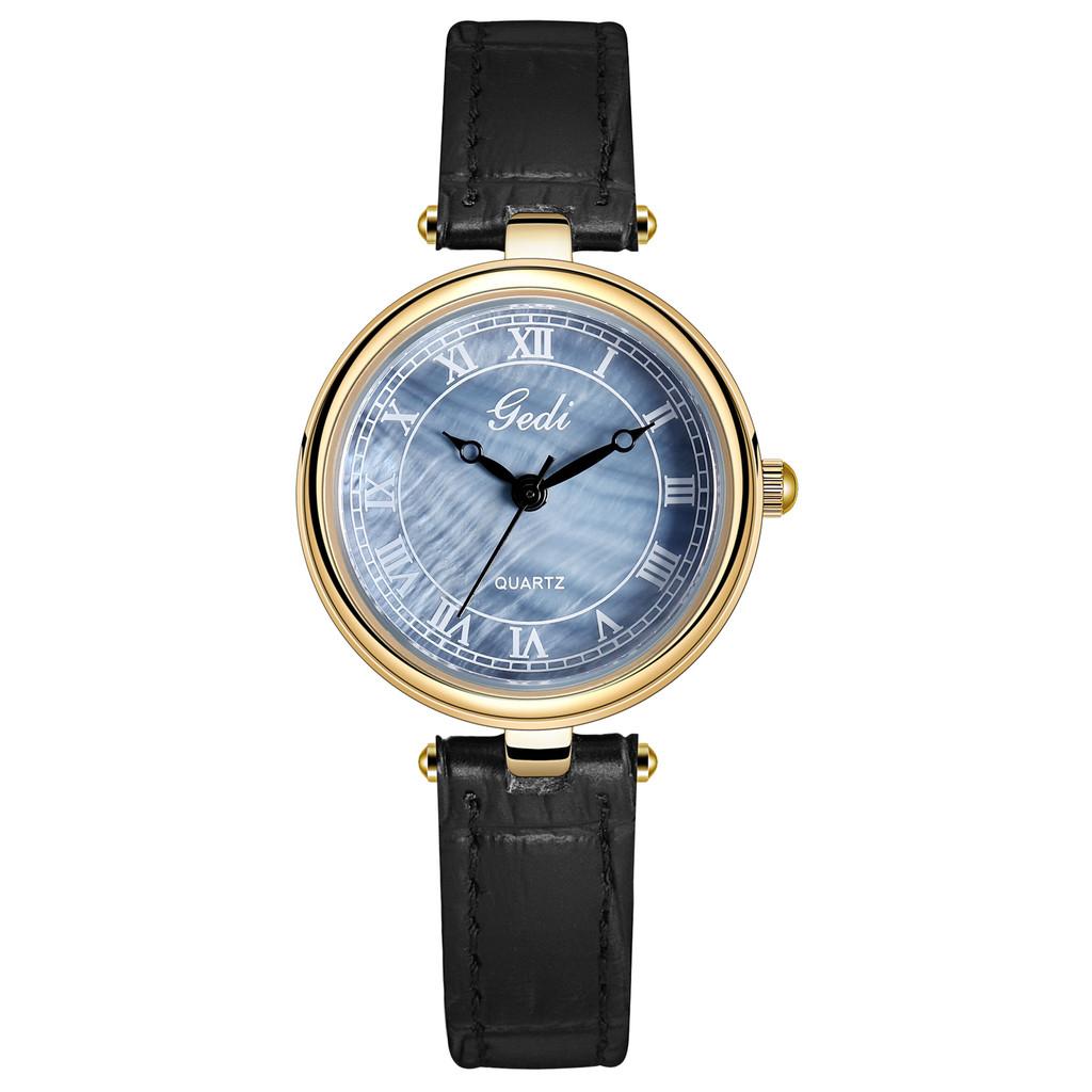 

Vintage Leather Quartz Watch For Women With Waterproof And Elegant Design синий