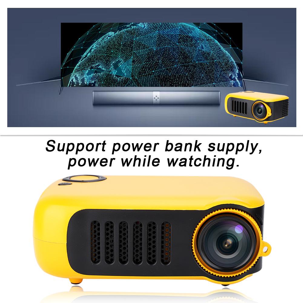 Portable Home 480*320 HD Resolution Video Projector Yellow for Children