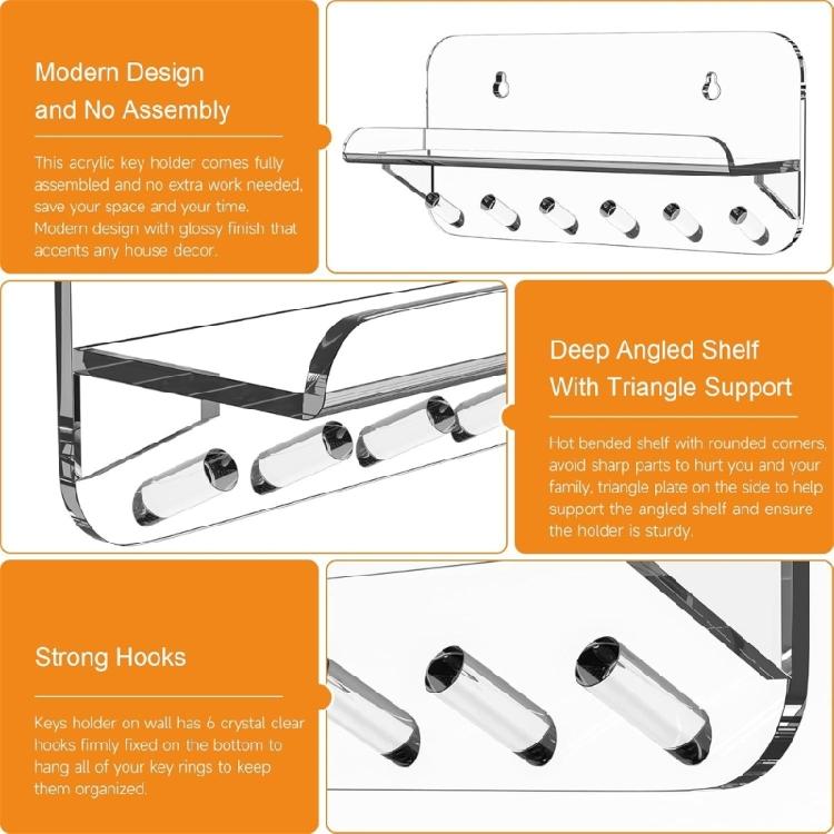 Hygroscopic Resistant Modern Key Display Shelf Wall Mounted Storage Solution For Compact Living Spaces