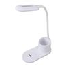LED Desk Lamp Touch Control Flexible Arm Small Table Light with Wireless Charger Pen Holder for