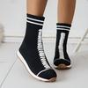 Women's Casual Slip-On Hiking Boots, Flat Heel, Fabric Upper and Lining, PU Sole, All-Season - Handwash or Dry Clean