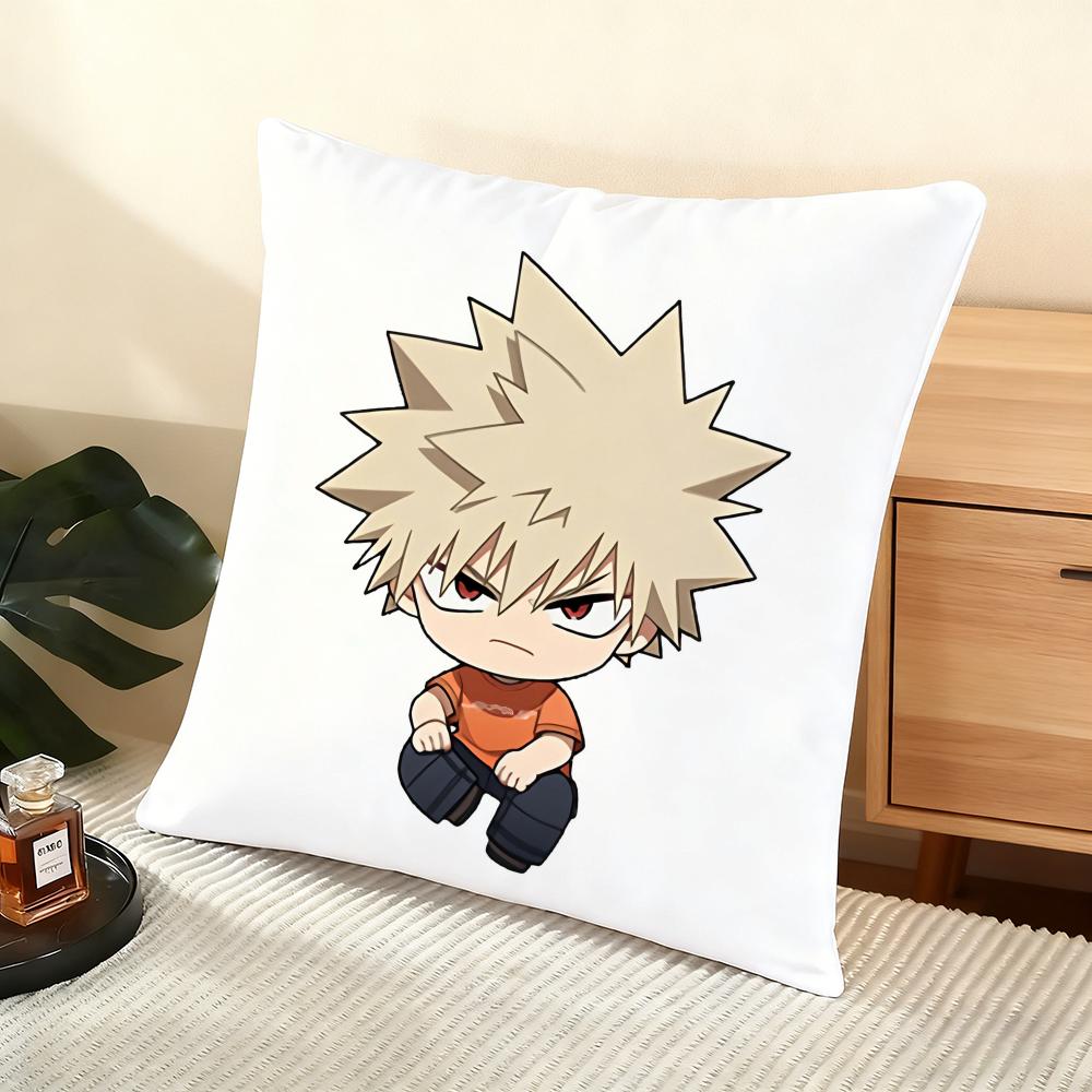 M-My H-Hero Academia Bakugo Cushion Cover Soft Short Plush Pillow Cover Smooth Cozy Texture Aesthetic Cushion Case Home Decor