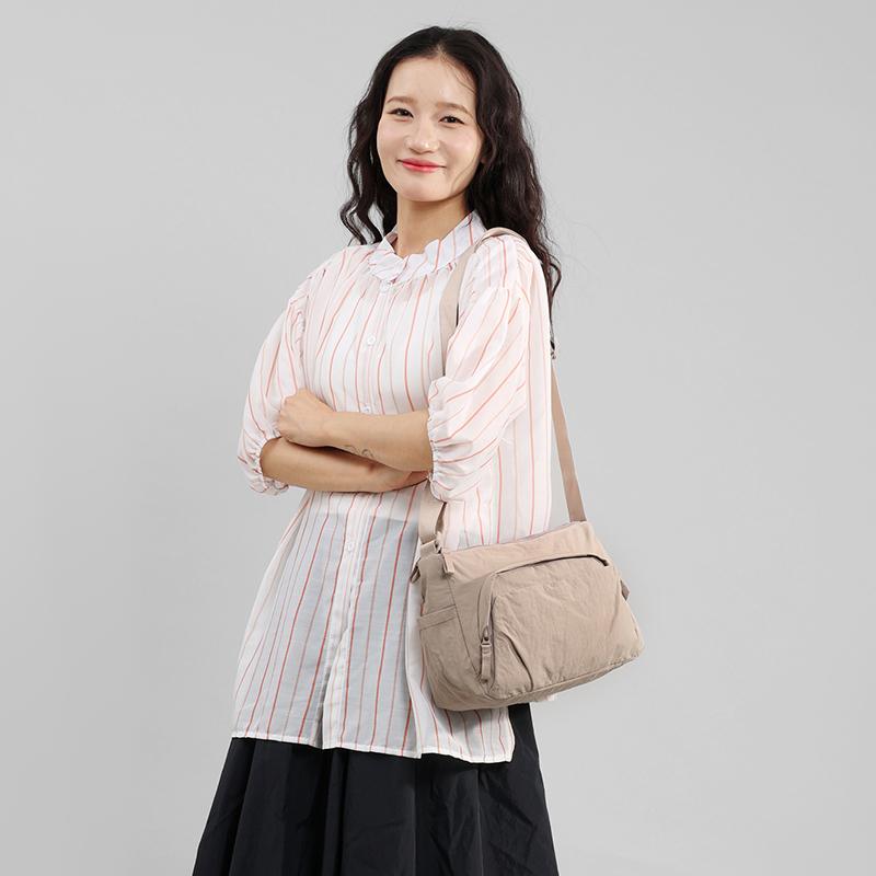 Solid Color Shoulder Bag Student Crossbody Bag Women's Large Capacity Lightweight Hobo Bag