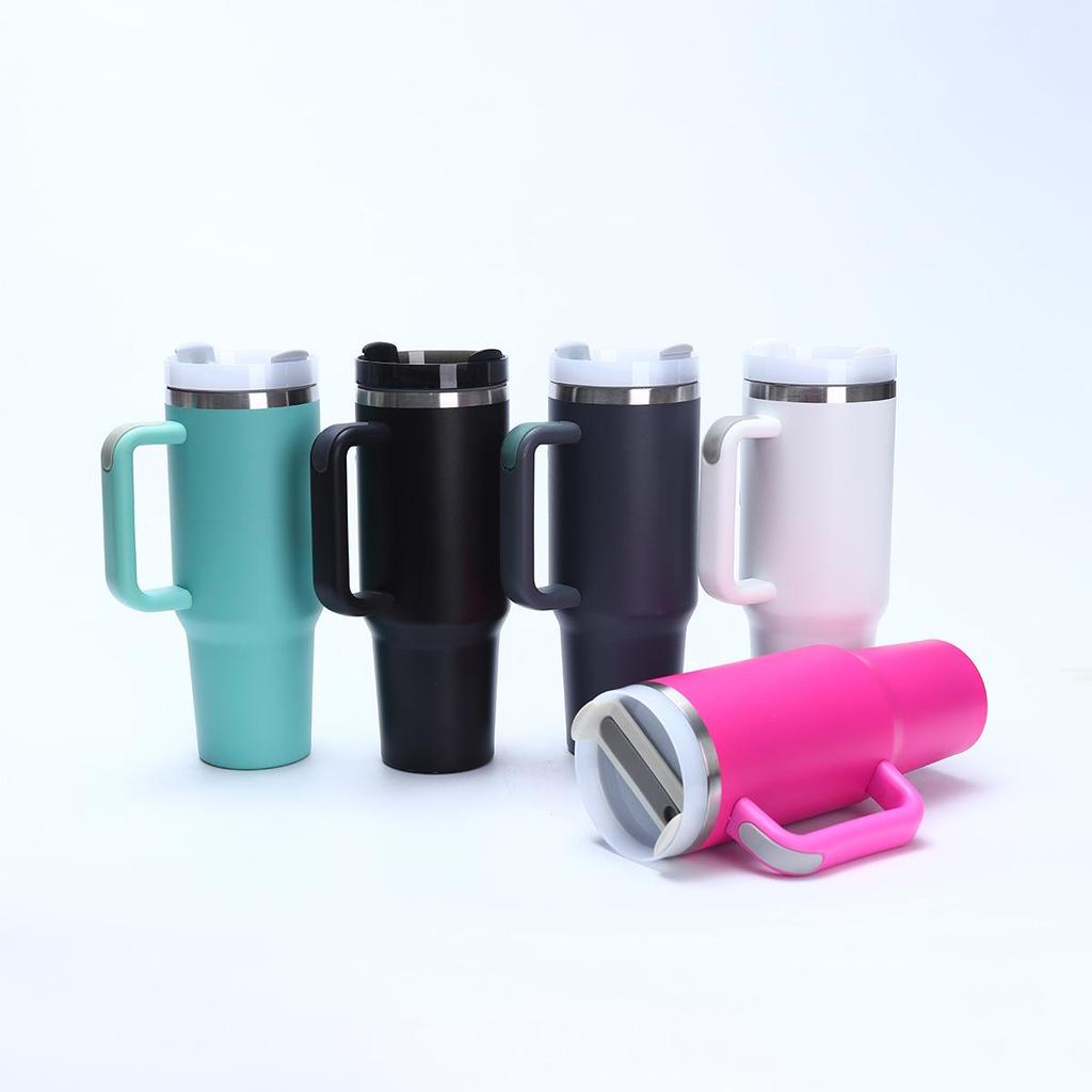 Spot 40oz Rostfritt Stål Bilmugg med Handtag - Stor Kapacitet, Bärbar Vakuumisolerad för Utomhusbruk