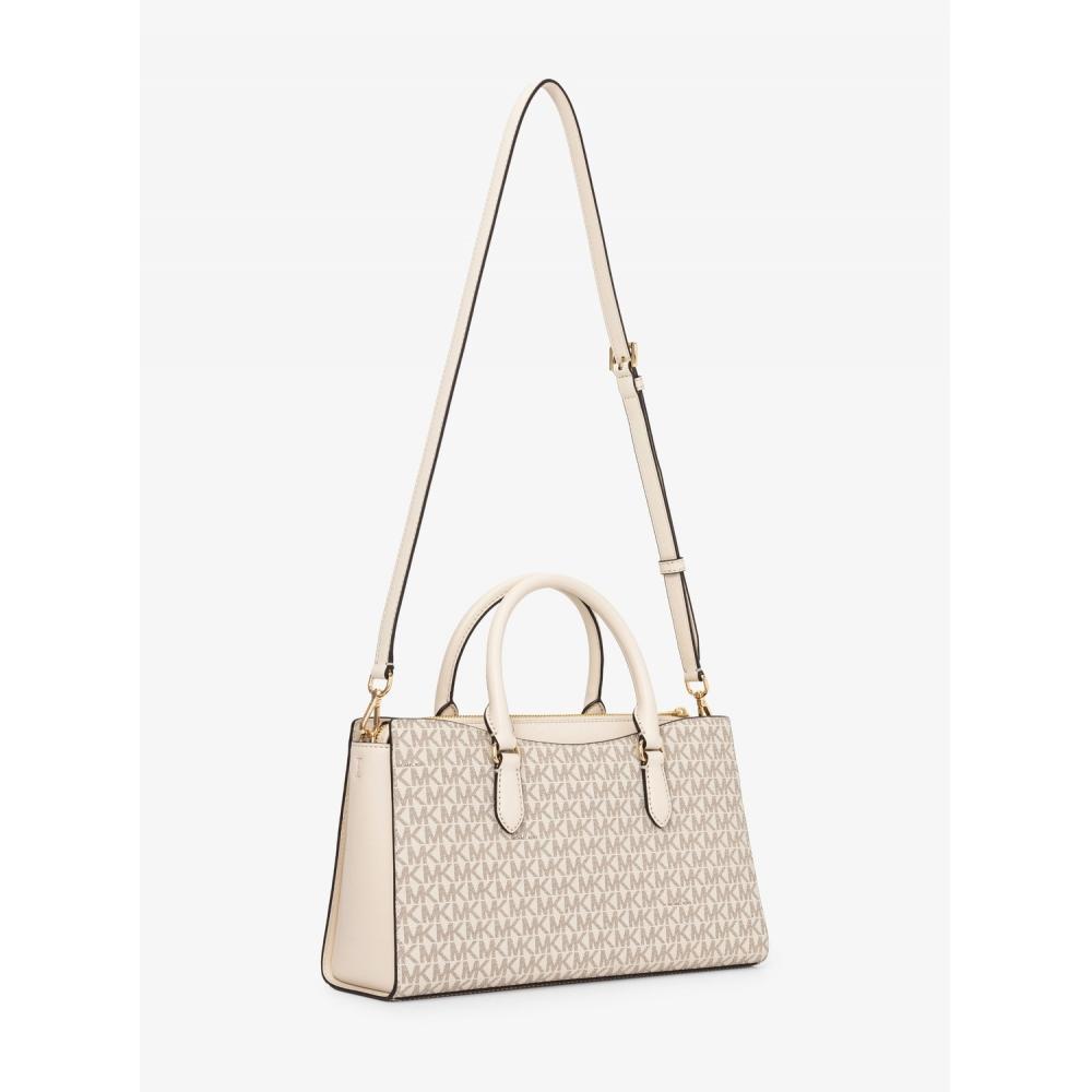 Michael Kors [japan Limited] Arden Top Zip Satchel Medium   Mk Signature 35f5g4xs2b2605 Light Cream Multi