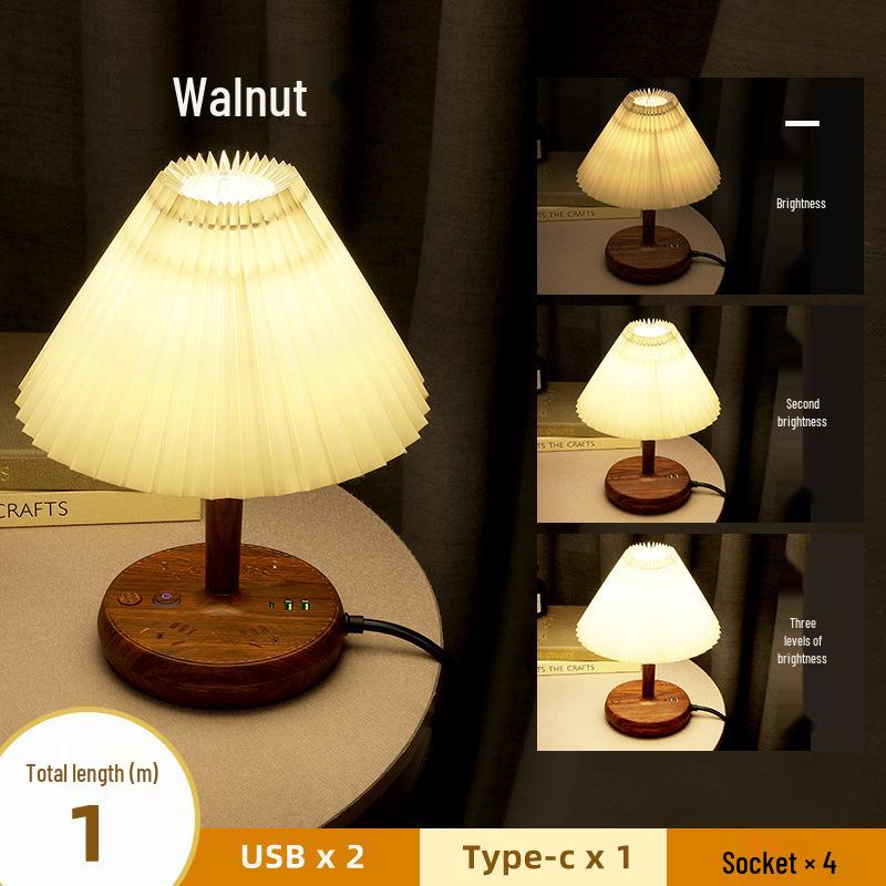 

Регульована яскравість спальної кімнати, приліжкова лампа в скандинавському стилі з багатофункціональною розеткою