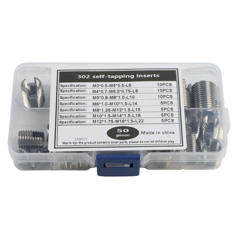 50PC Stainless Steel Self Tapping Thread erts Thread Repair For M3 M-4 M5 M6 M8 M10 For M12 Elasticity And Stability Accessor