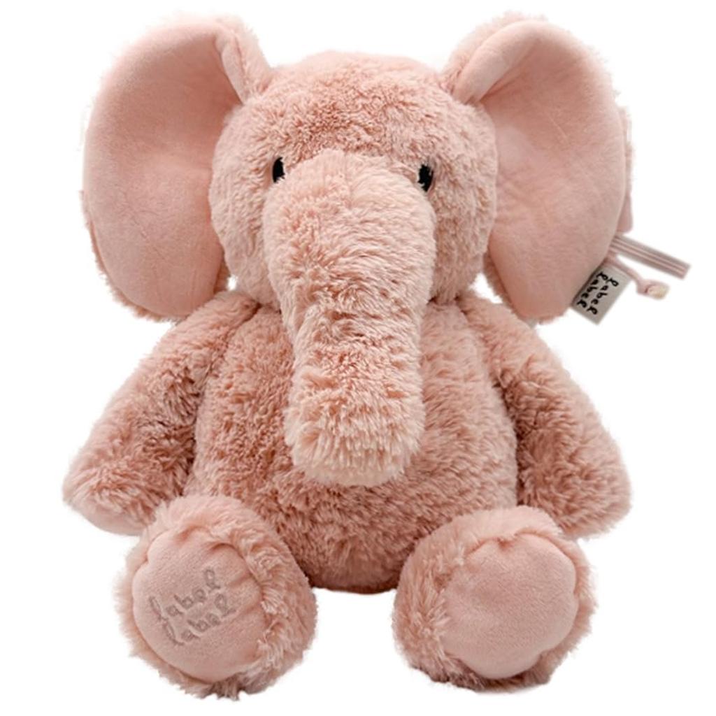 Labellabel Plush Animal First Baby Shower 39cm Toy, Fluffy, Baby's Toy, Gift, Approx. (Elephant, Pink)