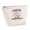 Trousse Beige J’peux Pas Je Suis Assistante Maternelle J'peux Pas Minimaliste | Trousse De Toilette En Coton 3 L Avec Zip Métal Et