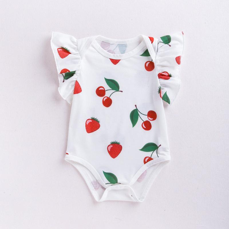 Baby Romper Summer Newborn Clothing Fruit Printed Short Flying Sleeve Romper