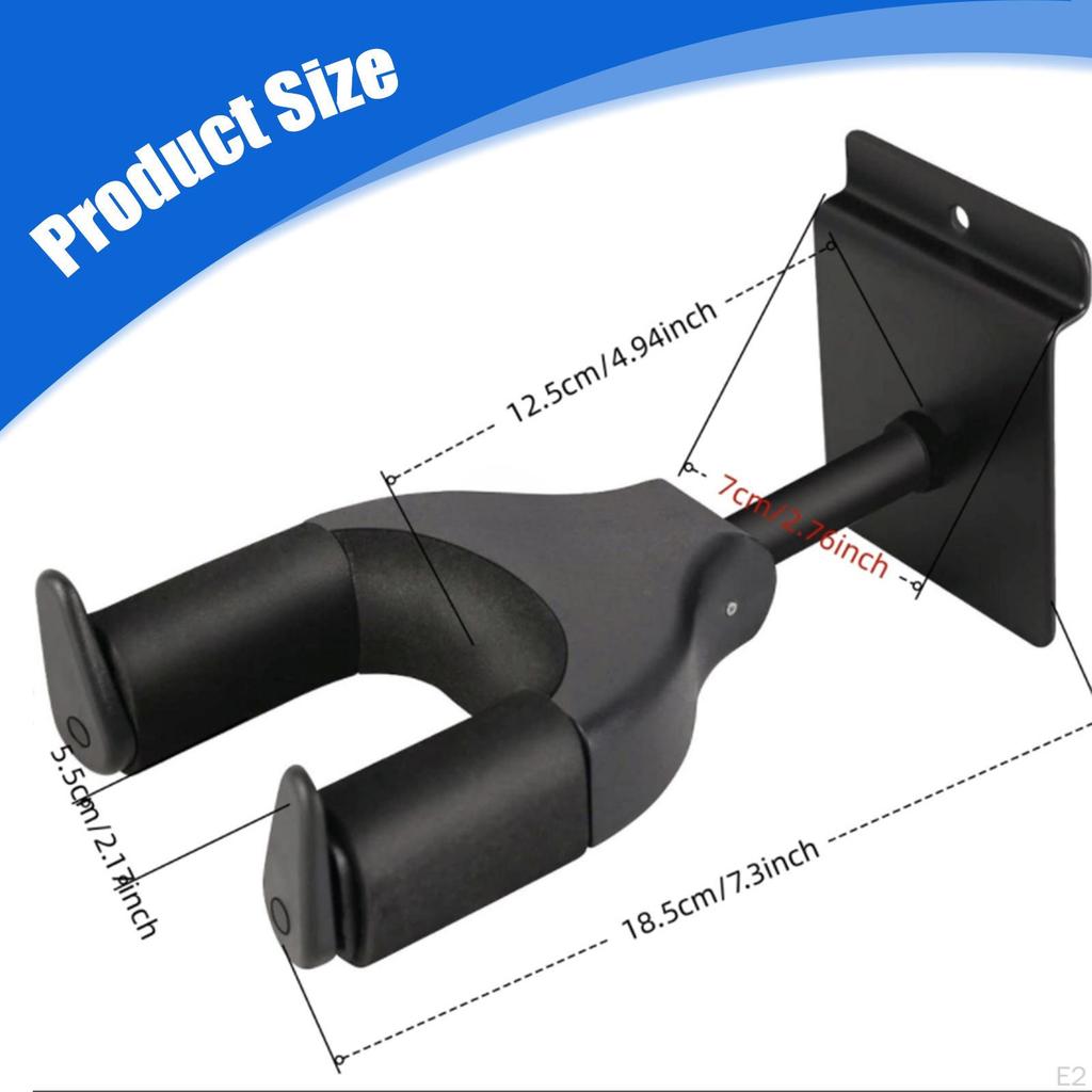Guitar Hook Wall Mount Non Scratch Iron Base Universal Self Locking Hanging Holder for
